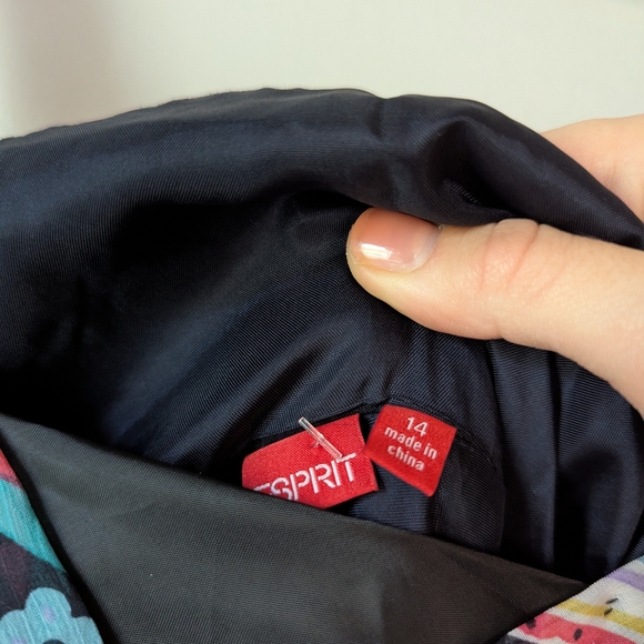 Y2K Vintage Esprit Paisley Print Asymmetrical Fairy Dress Rainbow 14 - Picture 8 of 13